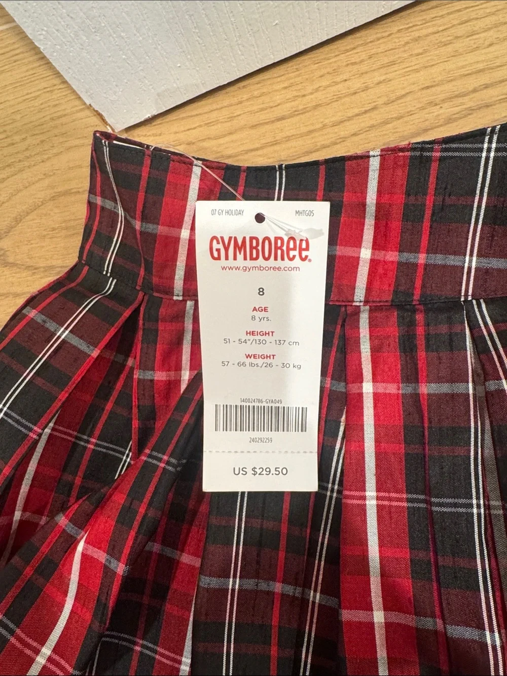 Gymboree Red and Black Plaid Circle Skirt